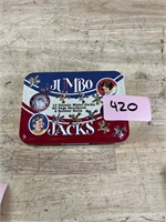 Vintage Jumbo Jacks Channel Craft Toy Tin Box