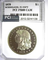 1879 $1 PCI PR69 CAM Schoolgirl Nickel Copy