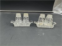 2 sets A.F. salt & pepper shakers w/tray