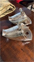 Antique silver plate horse harness stirrups