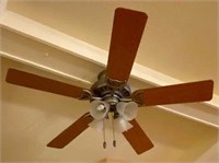Ceiling fan Cherry wood, buyer removes 4 lights
