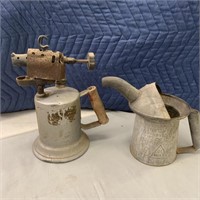 Old Antique Blow Torch & Oil Can