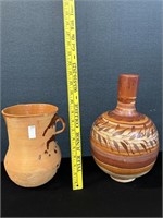 Mexican Pottery Jug and Vase