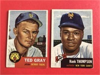1953 Topps Ted Gray & Hank Thompson 2 Card Lot