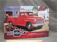 New Old Stock "Chevrolet" Tin Sign AD