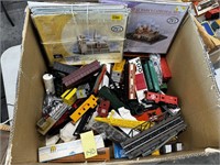 2 Boxes of Old Train Cars & Accessories