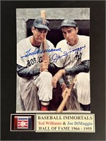 Joe DiMaggio and Ted Williams signed photo