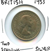 1953 British Silver Two Shillings