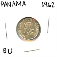 1962 Panama Silver 1/10 Balboa - BU
