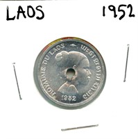 1952 Laos Aluminum 10 Cents