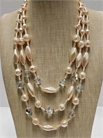 Vintage Triple Strand Lustre Necklace