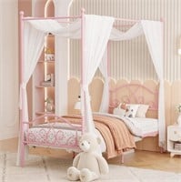 Weehom Princess Canopy Bed Frame With 4 Posters,