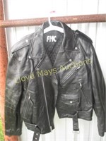 FMC Men's Leather Biker Jacket - Size 48