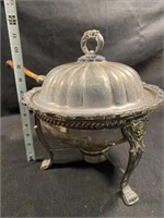 Vintage Silver Plated Chafing Dish W/ Lid Liner