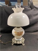 Vintage Casting Hurricane 3 Way Lamp Floral Design