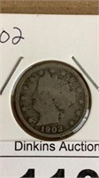 1901V nickel coin