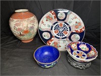 Oriental Plate, Bowls & vase