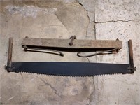 Antique Single Hitch And Vintage Cross Saw