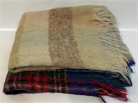 TWO NICE VINTAGE SCOTTISH MOHAIR & WOOL BLANKETS
