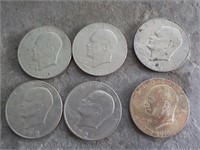 6 Ike dollars All 1971, 2-1972, 2-1976, 1-1978