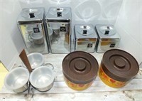 MCM PLASTIC CANISTERS, CHROME CANISTERS & MORE