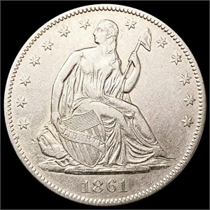 1861 Seated Liberty Half Dollar CLOSELY