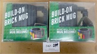 2 Creative Build-on-Brick Mugs - PBA Free Plastic