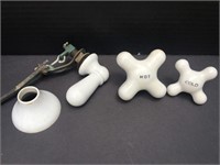 Vintage Set of Porcelain Bathroom Faucet Knobs