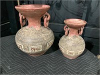 two pier 1 decorative clay pots