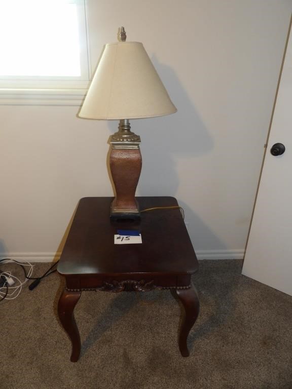 side table and lamp