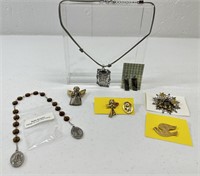 Religious Jewelry including Auto Rosary, 1