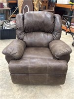 Recliner Polyester Faux Suede Dark Brown Living