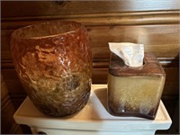 Lucite Tissue Holder & Waste Basket