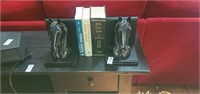 Horse book ends, and 3 horse books.