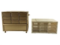 (2) Vintage Parts Cabinets Organizing Bins