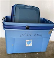 (3) Sterilite 35gal Used Totes with Locking Lids