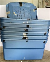 (6) Sterilite 32gal ? Used Totes with lids