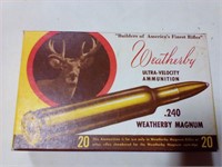 240 Weatherby magnum 100 gr 20 rds