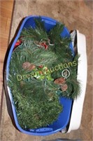 Christmas Wreaths/Lights in Tote
