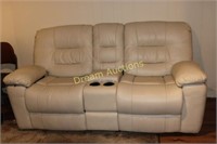 Reclining 2 Seat Leather like Couch.Console 80L