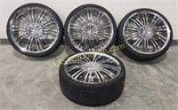 Set of 4 - 20" Rims with Center Caps & Tires