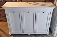 Modern White 3 tilt door Laundry Cabinet