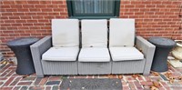 Outdoor KETER Patio Rattan Cushion Sofa, Couch
