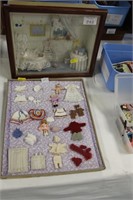 Diorama of Nursery & framed baby items.