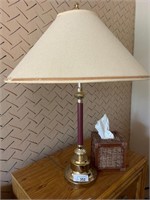 2 pcs Table Lamps 30" Tall and Tissue Holder