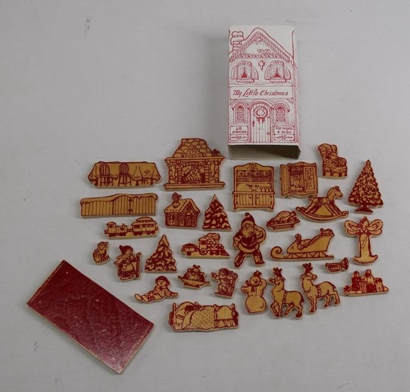 Vintage Wood Christmas Blocks