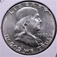 1963 FBL CH BU FRANKLIN HALF DOLLAR