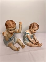 Lot of 2 VTG Ceramic Sitting Baby Figurines