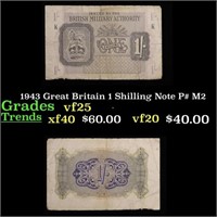 1943 Great Britain 1 Shilling Note P# M2 Grades vf