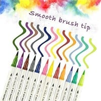 100 Dual Tip Brush Pen Marker Set - Flexible